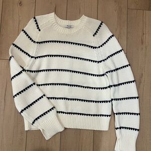 Madewell Striped Knit Sweater - White and Navy